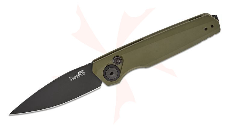 Kershaw 7551OLBLK Launch 18 AUTO Folding Knife 2.79 inch CPM-154 Black Drop Point Blade, Olive Green Aluminum Handles