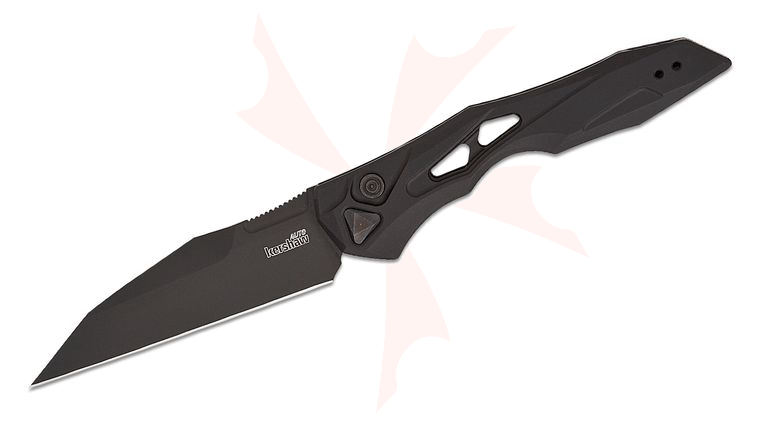 Kershaw 7650BLK Launch 13 AUTO Folding Knife 3.5 inch CPM-154 Black Wharncliffe Blade, Black Anodized Aluminum Handles