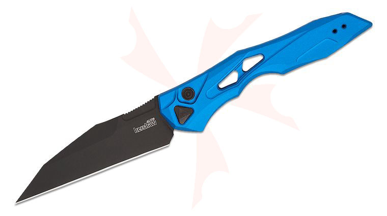 Kershaw 7650BLU Launch 13 AUTO Folding Knife 3.5 inch CPM-154 Black Wharncliffe Blade, Blue Anodized Aluminum Handles