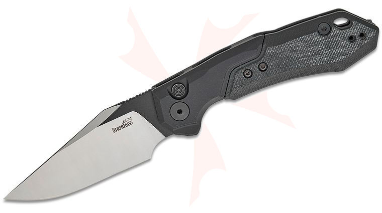 Kershaw 7851BLK Launch 19 AUTO Folding Knife 3.3 inch CPM-154 Two-Tone Clip Point Blade, Black Anodized Aluminum Handles with Black G10 Scale