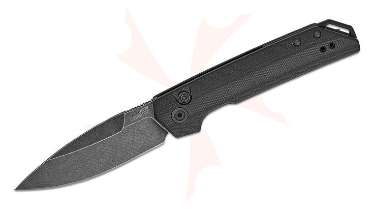 Kershaw 7038G10 Launch Iridium AUTO Folding Knife 3.45 inch CPM-MagnaCut BlackWash Spear Point Blade, Black G10 and Aluminum Handles, Reversible Clip