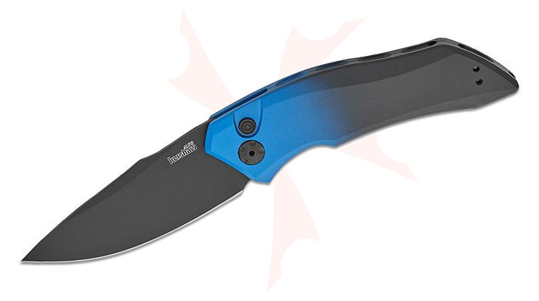 Kershaw 7100GBLUBLK Launch 1 AUTO Folder 3.4 inch CPM-MagnaCut Black PVD Drop Point Blade, Blue/Black Gradient Aluminum Handles