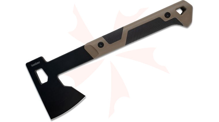 Kershaw 1075 Deschutes Camp Axe 14 inch Overall, Tan GFN and Rubber Handles, GFN Sheath