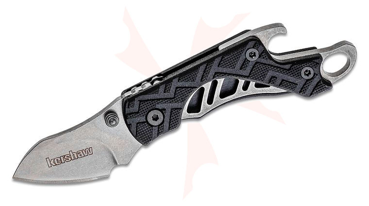 Kershaw 1025 Cinder Keychain Folding Knife 1.4 inch Stonewashed Blade, Zytel Handles