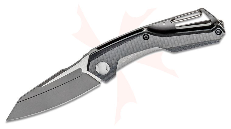 Kershaw 1220 Reverb Folding Knife 2.5 inch Two-Tone Sheepsfoot Blade, G10 Handle with Carbon Fiber Overlay