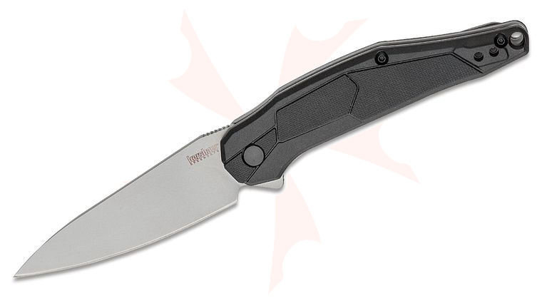 Kershaw Starter Series 1395 Lightyear Assisted Flipper Knife 3.125 inch Bead Blasted Plain Blade, Black GFN Handles