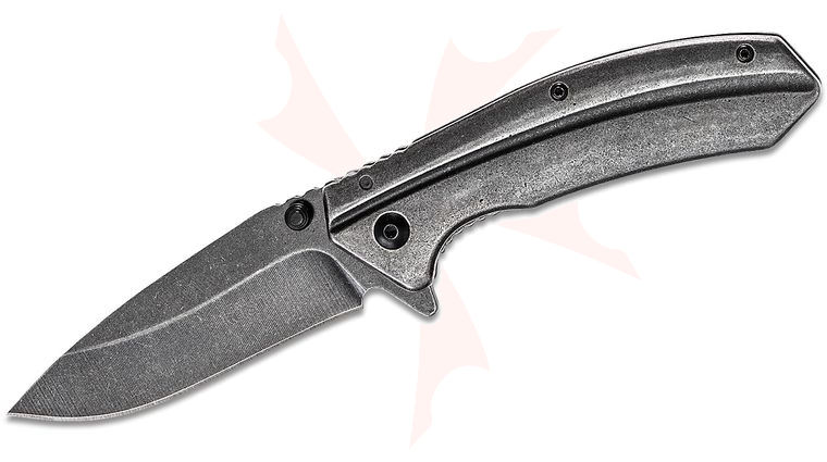Kershaw 1306BW Filter Flipper Knife 3.25 inch Blackwash Plain Blade, Blackwash Stainless Steel Handles