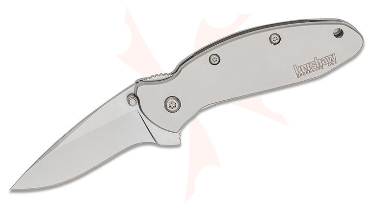 Kershaw 1620FL Ken Onion Scallion Assisted Flipper Knife 2.25 inch Bead Blast Plain Blade, Stainless Steel Handles