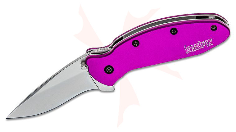 Kershaw 1620PUR Ken Onion Scallion Assisted Flipper Knife 2.25 inch Bead Blast Plain Blade, Purple Aluminum Handles