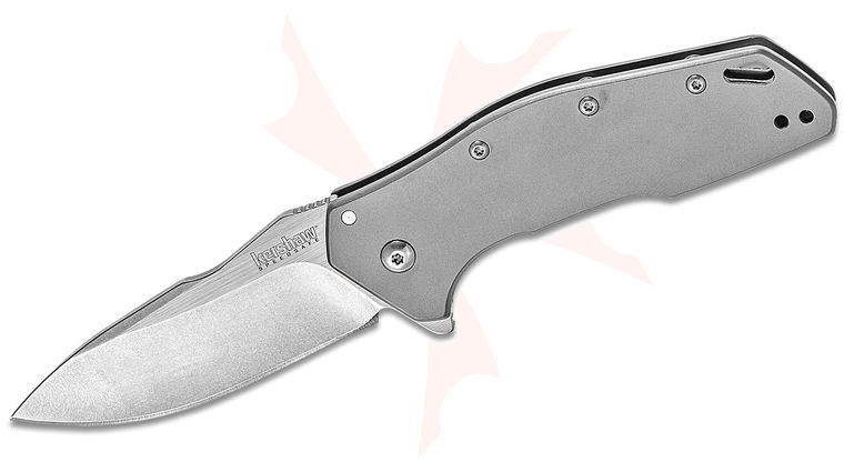 Kershaw 1881 Eris Assisted Flipper 3 inch Two-Tone Drop Point Blade, Gray Steel Handles