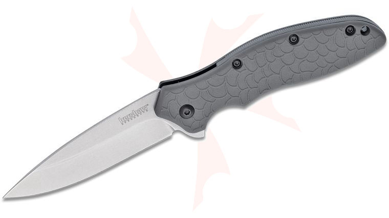 Kershaw 1830GRYSW Oso Sweet Assisted Flipper Knife 3.1 inch Stonewashed Plain Blade, Gray GFN Handles