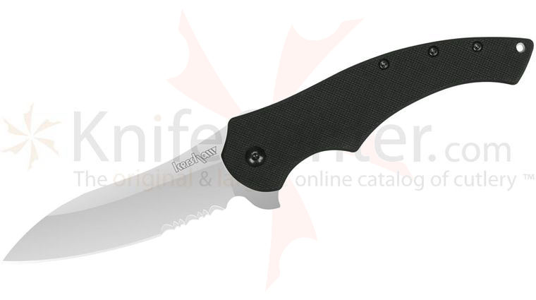 Kershaw Compound Assisted 3-1/2 inch Bead Blast Combo Blade, Glass-Filled Handles