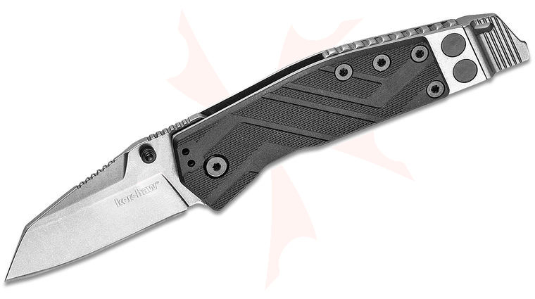 Kershaw 1945 Barge Folding Knife 2.6 inch Stonewashed Sheepsfoot Blade, Zytel Handles 