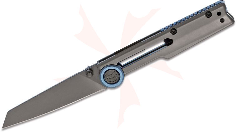 Kershaw 2045 Decibel Folding Knife 3 inch Gray Titanium Carbo-Nitride Reverse Tanto Blade and Stainless Steel Handles