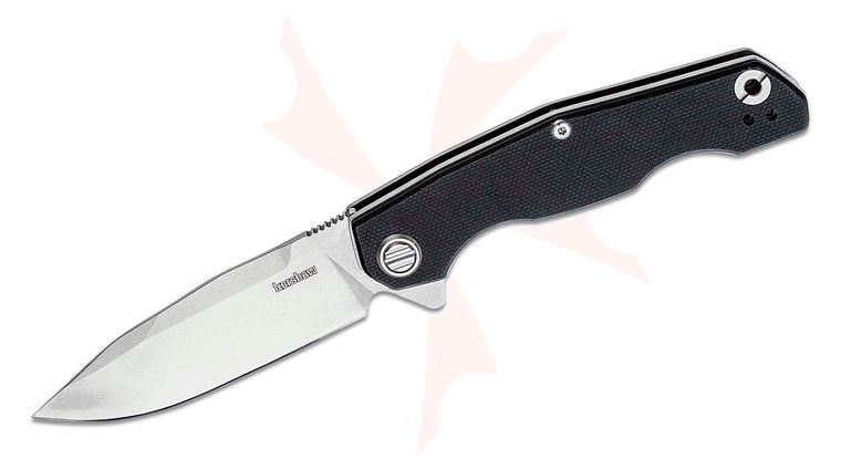 Kershaw 2031 Inception Flipper Knife 3.25 inch D2 Stonewashed Drop Point Blade, Black G10 Handles
