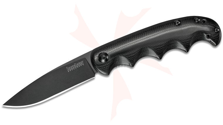 Kershaw 2340 Al Mar AM-5 Assisted Flipper 3.5 inch Black Drop Point Blade, Black G10 and Stainless Steel Handles
