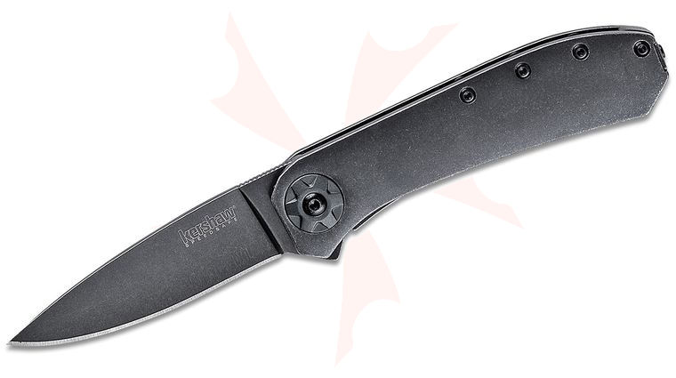 Kershaw 3871BW Amplitude 3.25 Assisted Flipper Knife 3.25 inch Blackwash Plain Blade, Blackwash Steel Handles