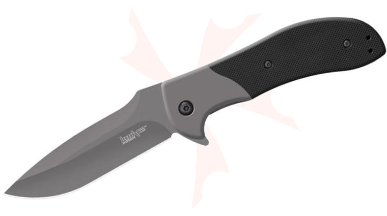Kershaw 3890 Scrambler Assisted Flipper 3.5 inch Gray Plain Blade, Black G10 and Stainless Steel Handles