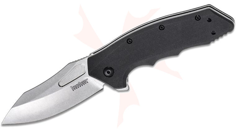 Kershaw 3930 Flitch Assisted Flipper 3.25 inch Stonewashed Sheepsfoot Blade, GFN Handles