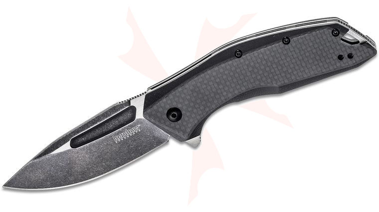 Kershaw 3935 Flourish Assisted Flipper 3.5 inch Two-Tone Drop Point Blade, G10 Handles with Carbon Fiber Overlays
