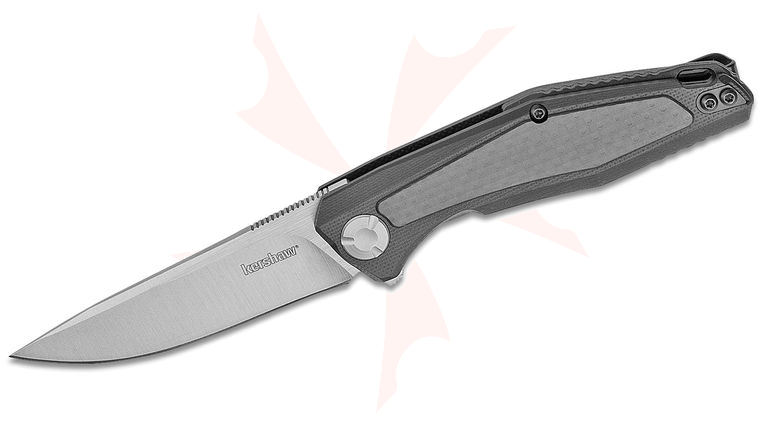 Kershaw Dmitry Sinkevich Atmos Flipper Knife 3 inch Modified Drop Point Blade, Black G10 Handles with Carbon Fiber Inlays
