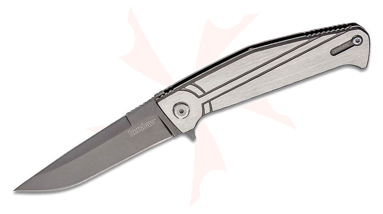 Kershaw 4035TIKVT Nura 3.5 Flipper Knife 3.5 inch Plain Blade, Stainless Steel Handles