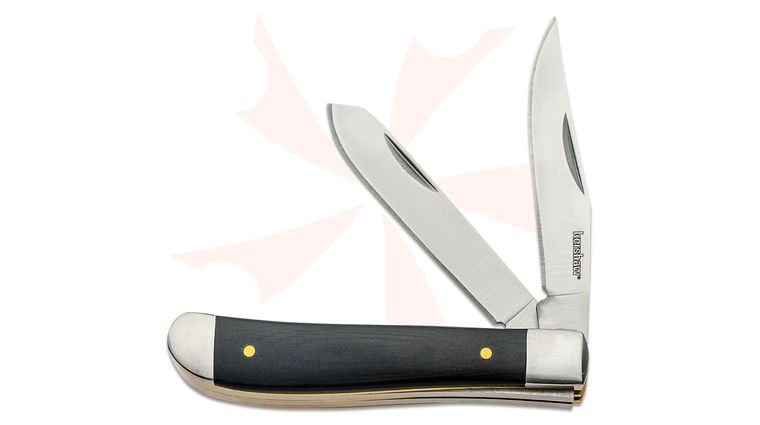 Kershaw 4381 Gadsden 2-Blade Slipjoint Folding Knife, Polished Black G10 Handles with Stainless Steel Bolsters