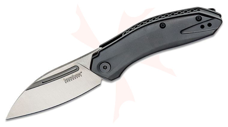 Kershaw 5505 Turismo KVT Assisted Flipper Knife 2.9 inch D2 Satin Drop Point Blade, Black Oxide Stainless Steel Handles