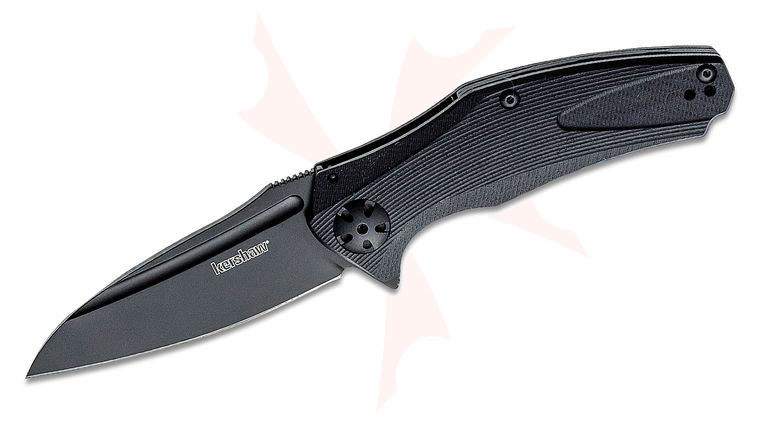 Kershaw 7007BLK Natrix KVT Bearing Flipper Knife 3.25 inch Black Oxide Drop Point Blade, Black G10 Handles