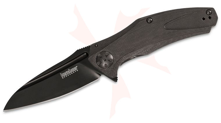 Kershaw 7007BLK Natrix Assisted Flipper Knife 3.25 inch Black Oxide Drop Point Blade, Black G10 Handles