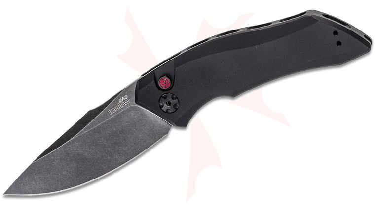 Kershaw 7100BW Launch 1 AUTO Folding Knife 3.4 inch CPM-154 Blackwash Plain Blade, Aluminum Handles