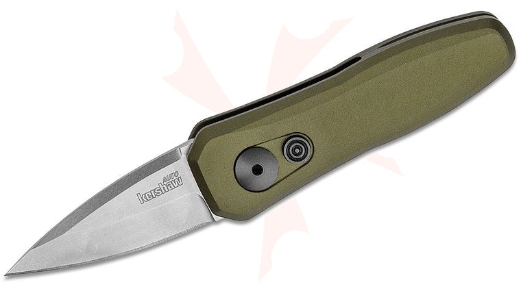 Kershaw 7500OLSW Launch 4 AUTO Folding Knife 1.9 inch CPM-154 Stonewashed Blade, OD Green Aluminum Handles