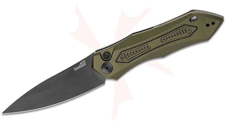 Kershaw 7800OLBLK Launch 6 AUTO Folding Knife 3.75 inch CPM-154 Black DLC Blade, OD Green Aluminum Handles