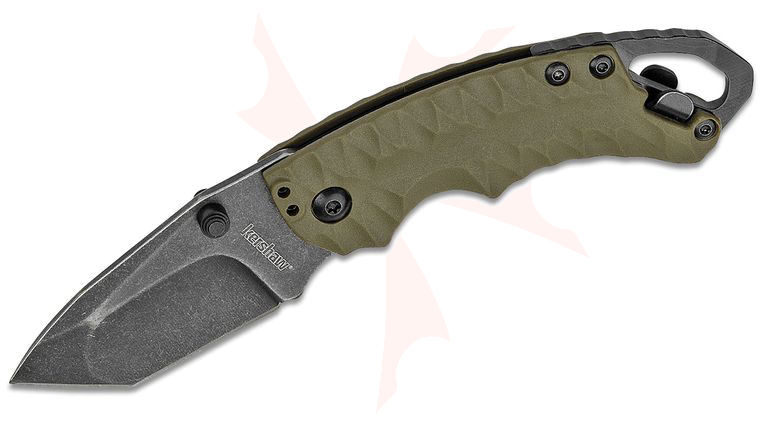 Kershaw 8750TOLBW Shuffle II Multi-Function Folding Knife 2.25 inch BlackWashed Tanto Blade, GFN Handles