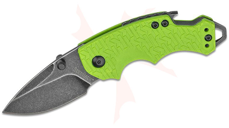 Kershaw 8700LIMEBW Shuffle Multi-Function Folding Knife 2.4 inch Blackwash Plain Blade, Lime GFN Handles