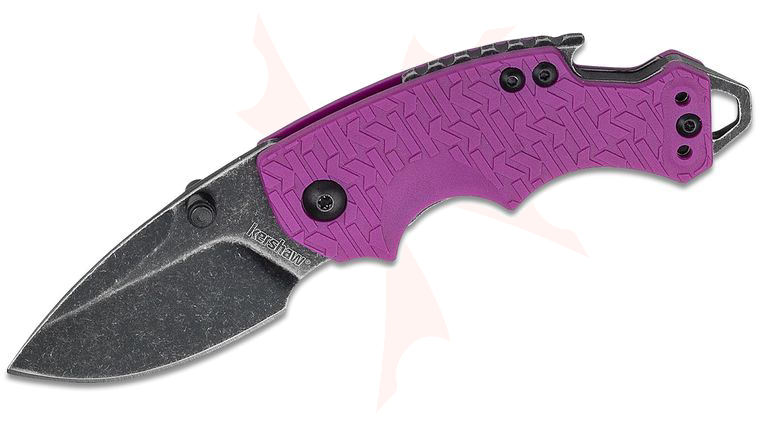Kershaw 8700PURBW Shuffle Multi-Function Folding Knife 2.4 inch Blackwash Plain Blade, Purple GFN Handles