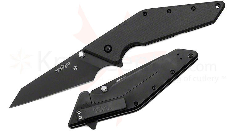 Kershaw 4001 Tilt Folding Knife 4 inch Vanax 75 Composite Blade, Titanium with Carbon Fiber Overlays