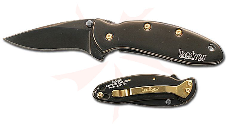 keibow様 Kershaw Ken Onion Chive Black Boron Coated Gold Trim 2