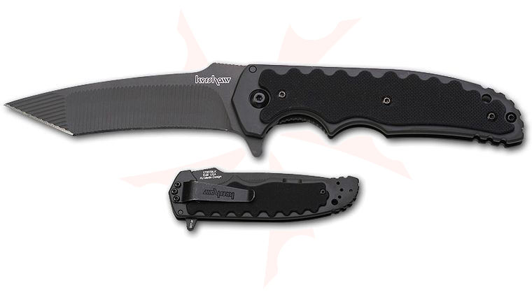 Kershaw Groove Black Folder 3-1/2 inch Sandvik Blade Textured G-10 Handle