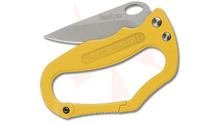 Kershaw 1003Y Jeeva Mini Carabiner Tool 2-1/4 inch Blade, Black Injection Molded Frame