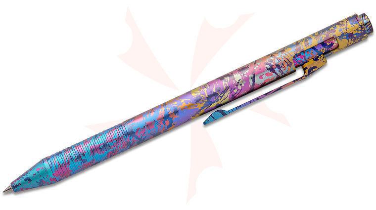 Ketuo Knife KP06/C Halo 2 Pocket Clip Bolt Action Pen 5.5 inch Overall, 80's Grunge Titanium