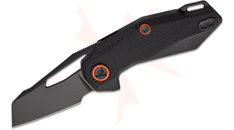 Ketuo Knife Thorn V2 Liner Lock Flipper Knife 2.05 inch 14C28N Black Cleaver Blade, Black G10 Handles