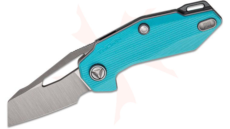 Ketuo Knife Thorn V2 Liner Lock Flipper Knife 2.05 inch 14C28N Satin Cleaver Blade, Green/Blue G10 Handles