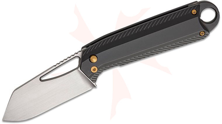 Ketuo Knife Ventr V4 Button Liner Lock Folding Knife 2.8 inch M390 Hand-Rubbed Satin Clip Point Blade, Black DLC Titanium Handles, Safety Lock