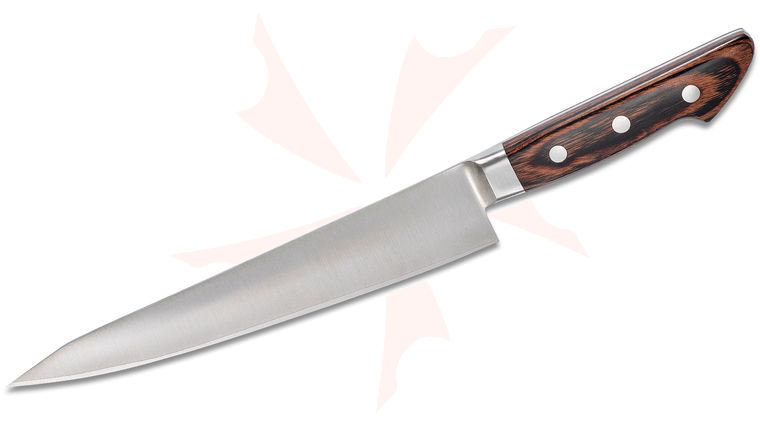 Kikuichi Elite Warikomi Gold Sushi Roll Knife 8 inch Blade (WGS21-08-0)