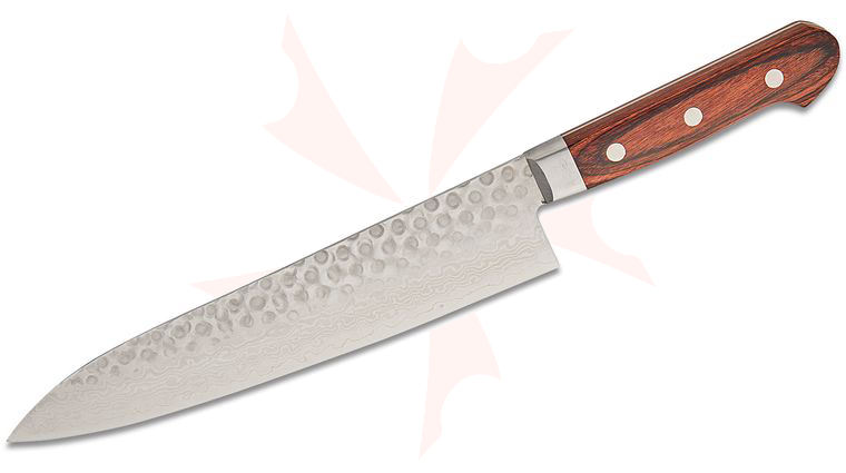 Kikuichi Warikomi VG10 Damascus Tsuchime Gyuto Knife 8 inch Blade