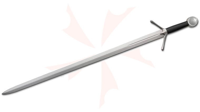 CAS Iberia Kingston Arms Scottish Single-Hand Sword 30.75 inch High Carbon Steel Blade, Leather-Wrapped Wood Handle, Leather Covered Scabbard