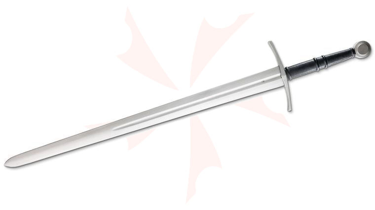 CAS Iberia Kingston Arms Atrim Design Type XIIIa War Sword 43.25 inch Overall, Leather Wrapped Wood Scabbard