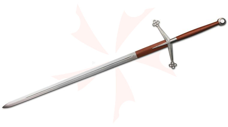 CAS Iberia Kingston Arms Scottish Claymore 40.5 inch 1566 High Carbon Steel Blade, Leather-Wrapped Wood Handle