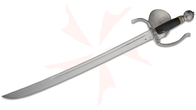 CAS Iberia Kingston Arms SM36200 Shell Guard Cutlass 23.75 inch Blade, Leather Wrapped Handle, Leather Wrapped Scabbard